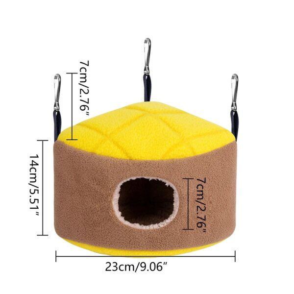 Hamac Nid 831B en Peluche – Cabane Chaude Suspendue pour Perroquets