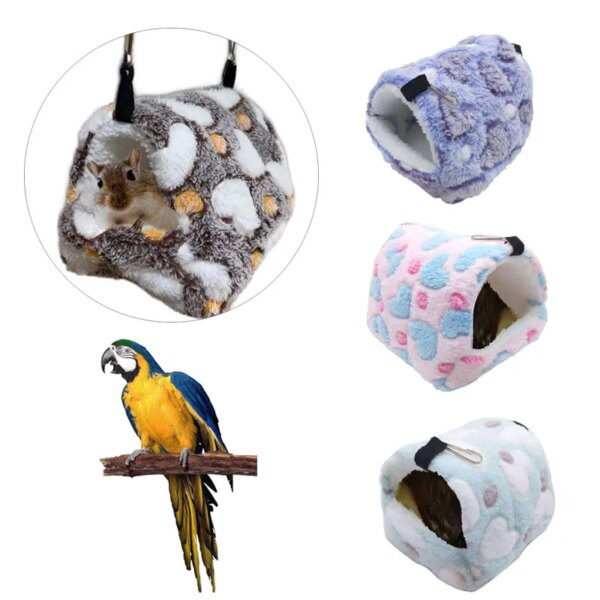 Mini Maison Suspendue en Coton – Nid Chaud d’Hiver pour Perroquets, Perruches
