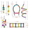 Kit 6 Jouets Colorés à Mâcher & Escalader pour Perroquets – Balançoire