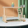 Aire de Jeux en Bois pour Perroquets & Tourtereaux