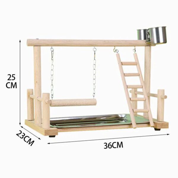 Aire de Jeux en Bois pour Perroquets & Tourtereaux