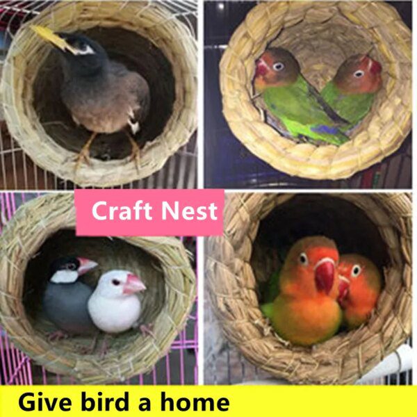 Nid d’Oiseau en Paille Naturelle Fait Main – Cocon Chaud