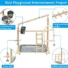Plateau de Jeux en Bois Naturel pour Oiseaux – Support Stable & Portable