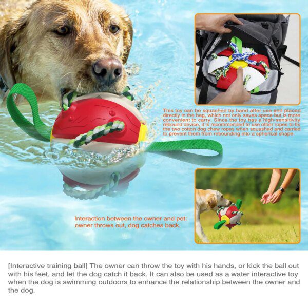 Balle Multifonctionnelle Indestructible 14 cm pour Chien – Lancer, Traction, Massage