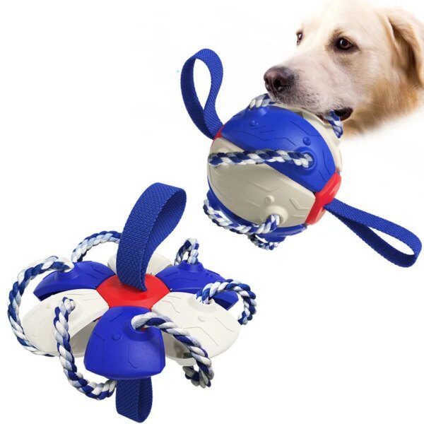 Balle Multifonctionnelle Indestructible 14 cm pour Chien – Lancer, Traction, Massage