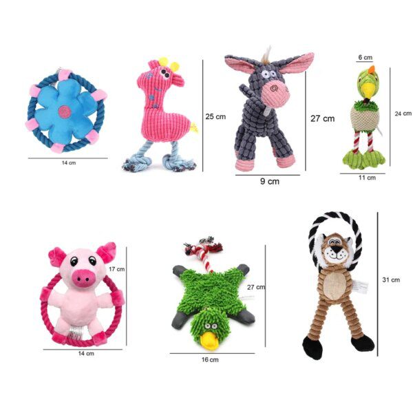 Peluche animale à mâcher couinante pour chien – Jouet interactif d’apprentissage