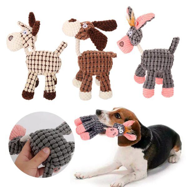 Peluche animale à mâcher couinante pour chien – Jouet interactif d’apprentissage