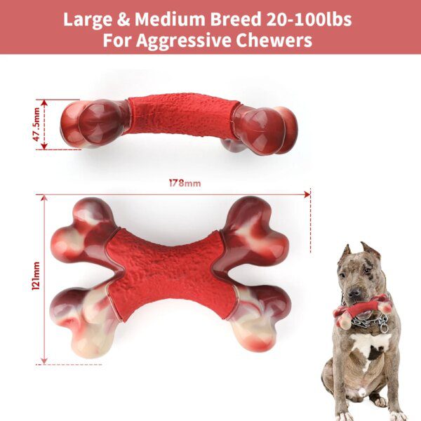 71218-81552a.jpg Os à Mâcher Durable en Caoutchouc pour Chien – Double Os, Dentition
