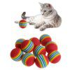 Balles Arc-en-Ciel en EVA pour Chien – Lot de 10 | Jeu Interactif