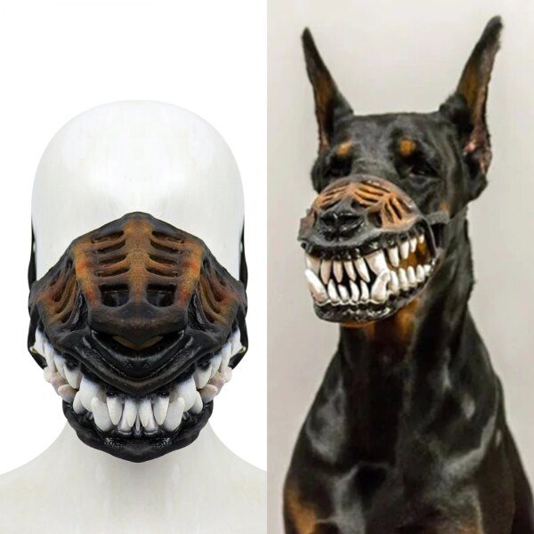 Masque buccal en latex rembourré pour chien – Cosplay