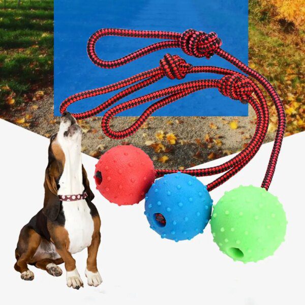 Balle Indestructible en Corde & Caoutchouc pour Chien – Mastication Puissante