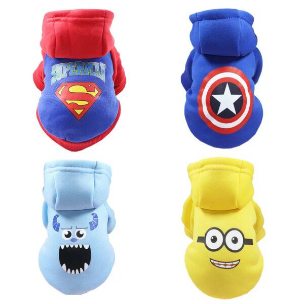 Sweat à capuche en coton pour chien 🐾 style dessin animé