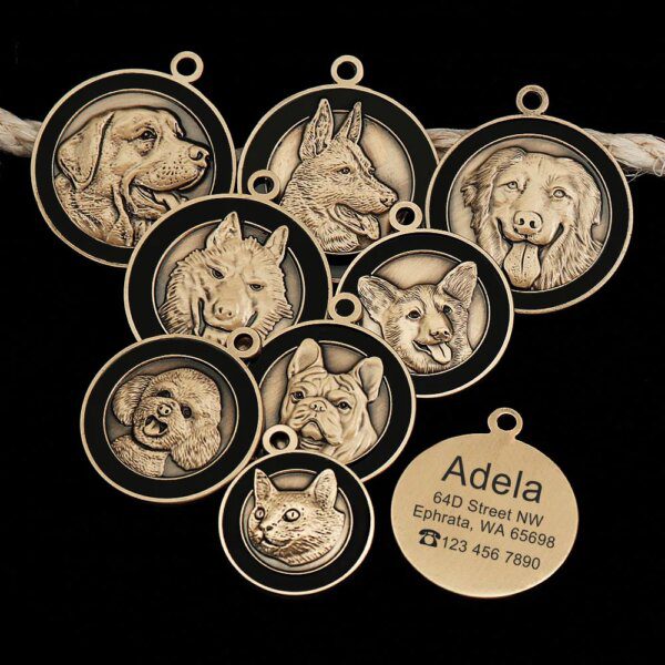 Plaque d’Identification Personnalisée pour Chien – Gravure Offerte