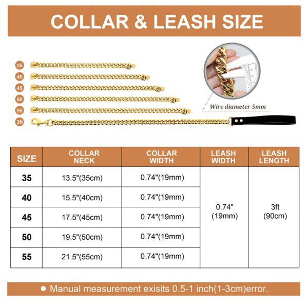 Collier & Laisse en acier inoxydable 304 – Puissance affirmée