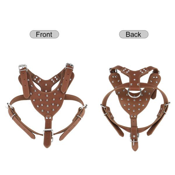 Harnais Chien en Cuir PU Clouté Style Punk pour Chiens Moyens & Grands
