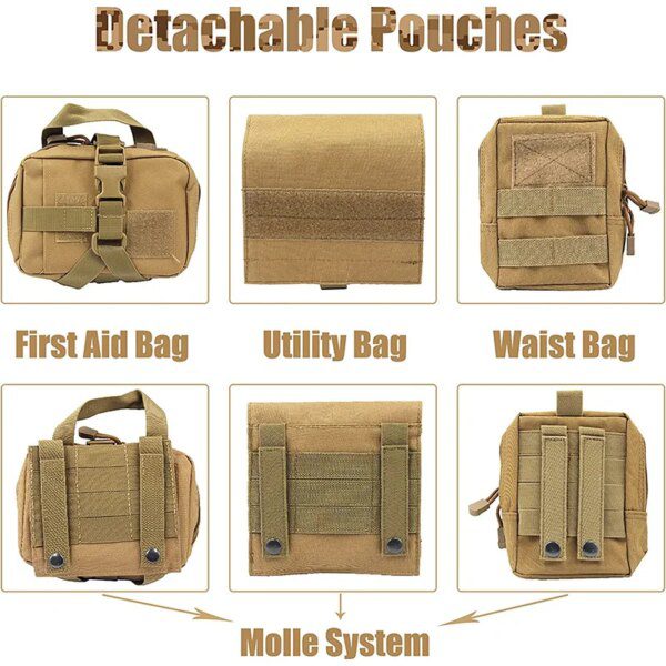 Harnais Chien Tactique K9 Camouflage avec Poches MOLLE