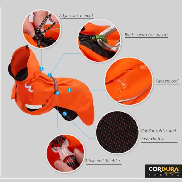 manteau pour chien imperméables, coupe-vent, veste détachable pour chiens