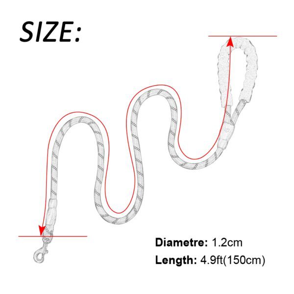 Laisse en nylon réfléchissante 150 cm – Robustesse pro & confort