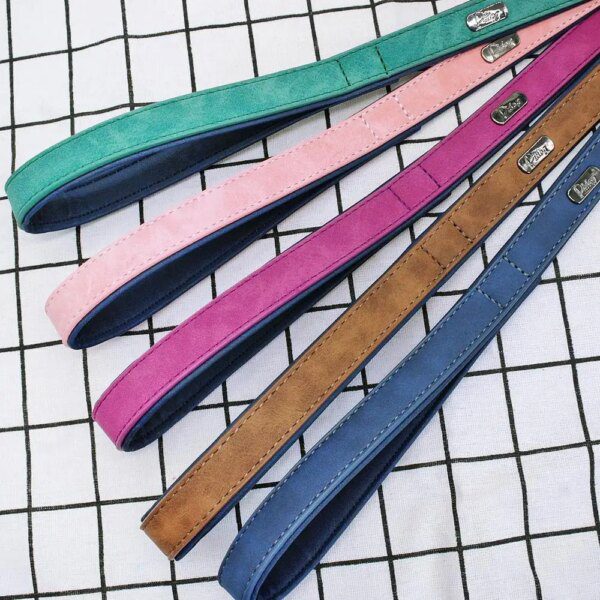 Laisse en cuir rembourrée – Confort doux & contrôle