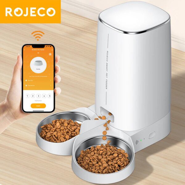 Distributeur Automatique de Croquettes Connecté ROJECO 4L – Mangeoire