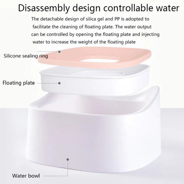 Bol à boire flottant en PP + silice pour chiens et chats