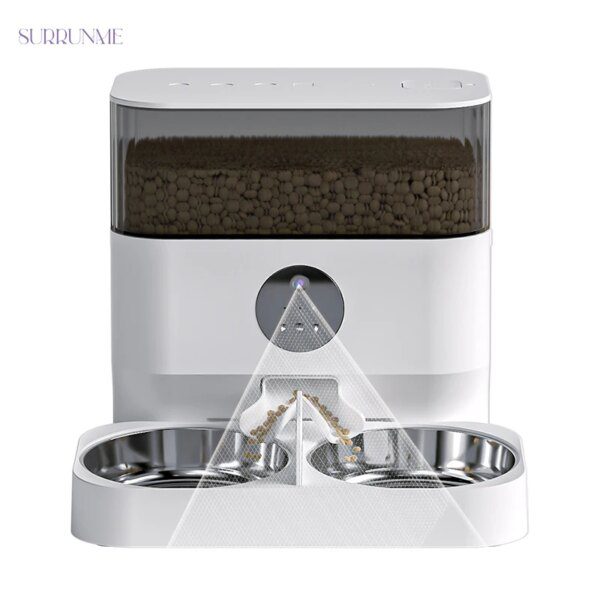 Surrunme 5L Double 2 Bol 1 Disque WiFi À Distance Contrôle Mangeoire Automatique