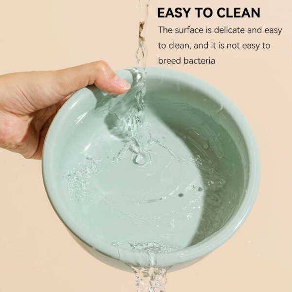 Gamelle Chat Bol à Eau en Céramique avec Support en Bois