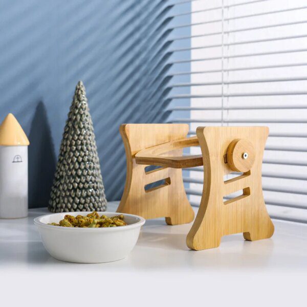 Gamelle Chat & Petit Chien Surélevée Réglable – Double Bol