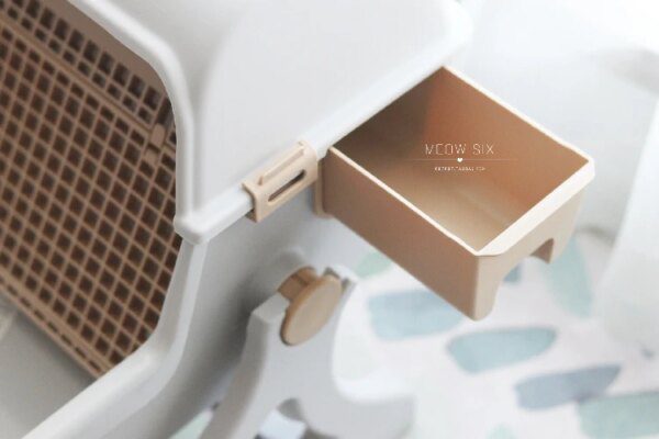 Bac à Litière Semi-Fermé en Résine pour Chat – Grande Taille