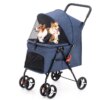 Poussette Pliable & Détachable pour Chien et Chat – Mobilité Douce