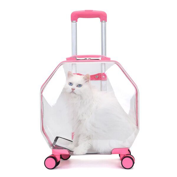 Chariot capsule transparent - valise de voyage pour chiens et chats