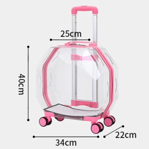 Chariot capsule transparent - valise de voyage pour chiens et chats