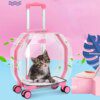 Chariot capsule transparent - valise de voyage pour chiens et chats