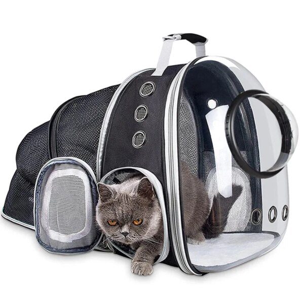 Sac à dos chien / chat extensible – Capsule spatiale transparente