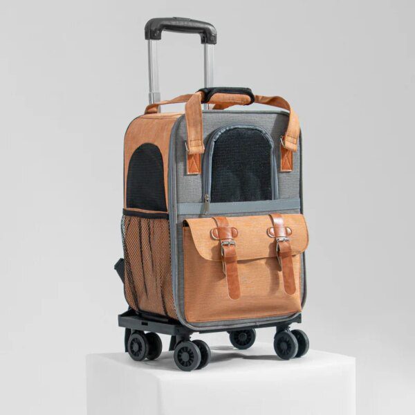 Sac à dos chat 3-en-1 avec poignée télescopique – Transport polyvalent