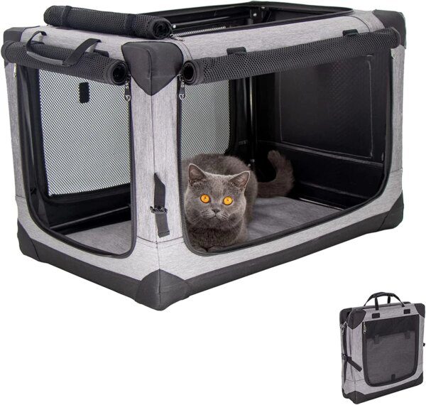 Cage Pliable de Transport Sécurisée pour Chien & Chat
