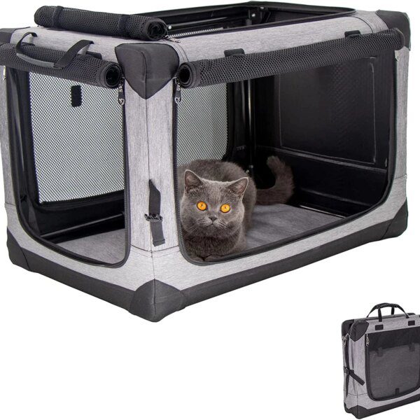 Cage Pliable de Transport Sécurisée pour Chien & Chat