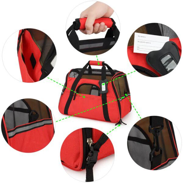 Sac à main réfléchissant de transport pour chien & chat
