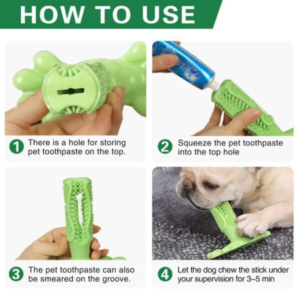 Brosse à Dents en Caoutchouc Naturel pour Chien – Jouet à Mâcher Nettoyant