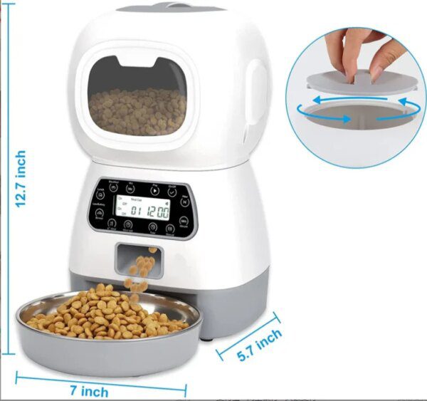 Distributeur automatique intelligent de croquettes 3,5 L avec enregistrement