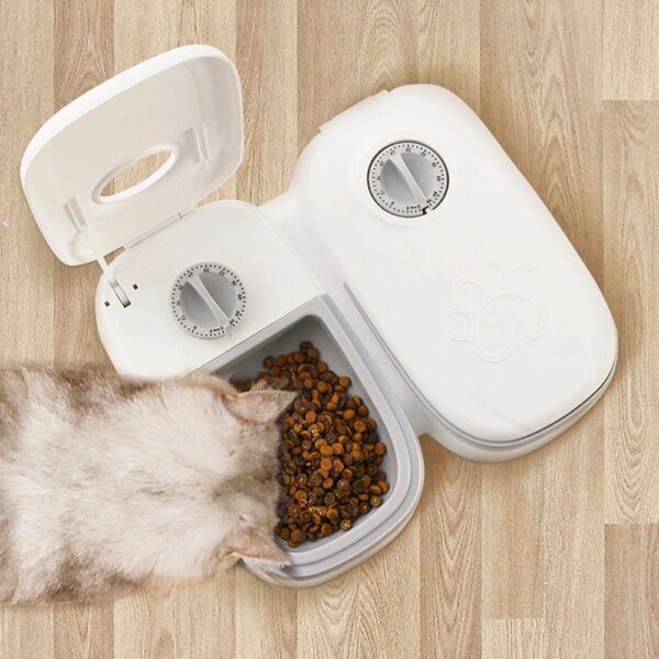 Distributeur automatique intelligent de croquettes & pâtée – Bol inox