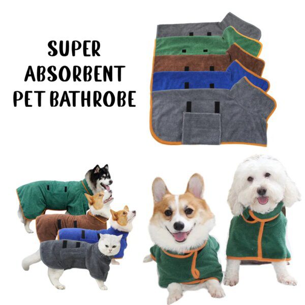 peignoir chien de bain pour chien, serviette pour animal de compagnie