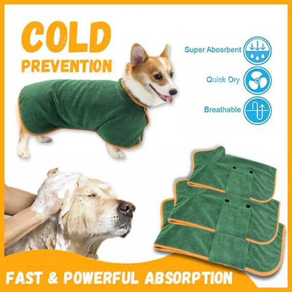 peignoir chien de bain pour chien, serviette pour animal de compagnie
