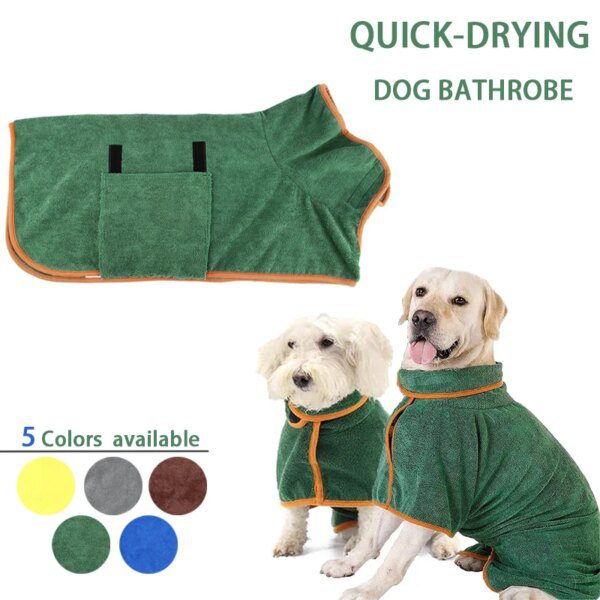 peignoir chien absorbant pour chien, serviette de bain pour animaux de compagnie