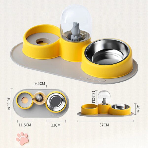 Gamelle Chien & Chat Automatique Double Bol – Inox Grande Capacité