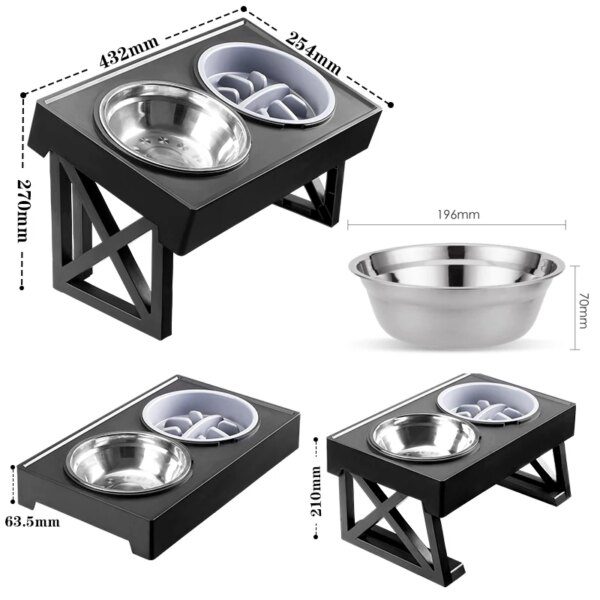 Gamelle Chien Surélevée Réglable – Double Bols Inox & Mangeoire