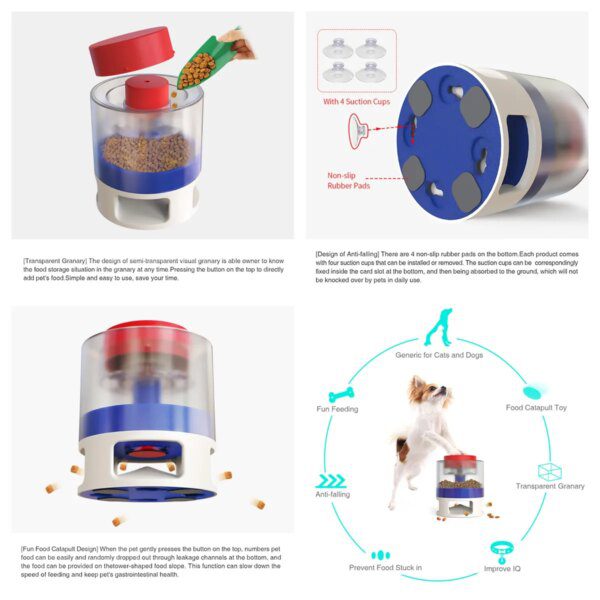 Distributeur de friandises interactif à bouton – Puzzle slow feeder