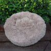 Coussin chien rond en longue peluche – Le lit cocon ultra-doux