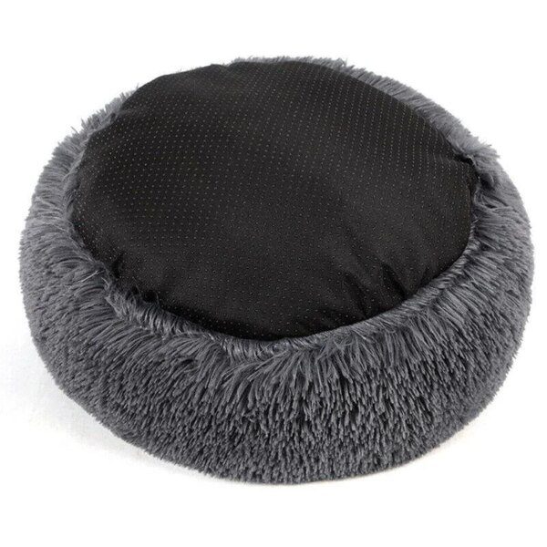 Coussin chien XXL rond apaisant en peluche – Le lit cocon qui calme