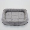 Panier chien d'animaux de compagnie, en peluche douce, niche carrée, pour chats